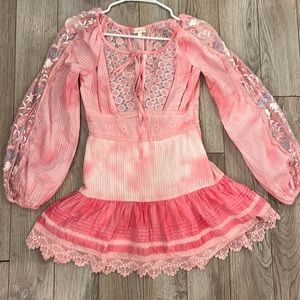 Hot pink Loveshackfancy short dress